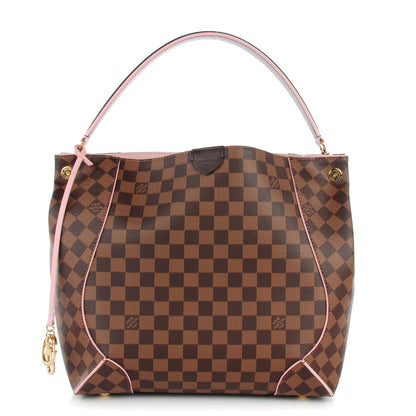 Louis Vuitton Damier Ebene Caissa Hobo Rose Ballerine 1 of 7