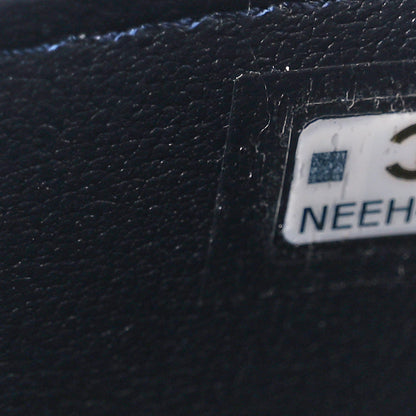 Chanel Wool Plaid Quilted Small Vanity Case With Chain Blue 7 of 11