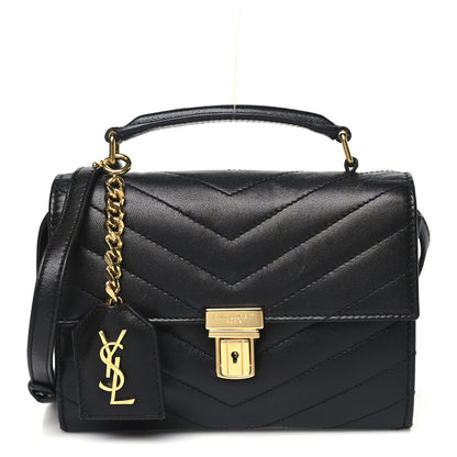 Saint Laurent Lambskin Chevron Quilted Mini High School Satchel Black 1 of 11