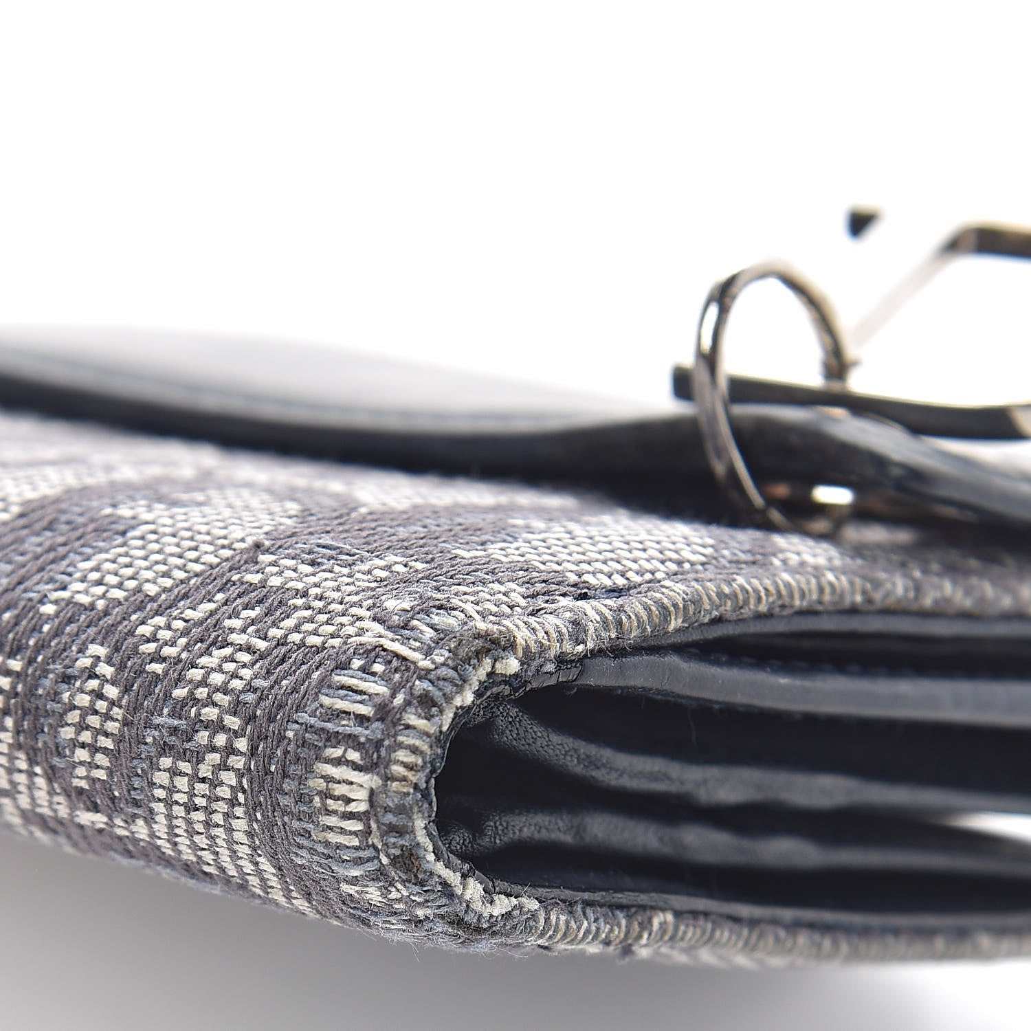 Christian Dior Monogram Compact Wallet Navy 13 of 14