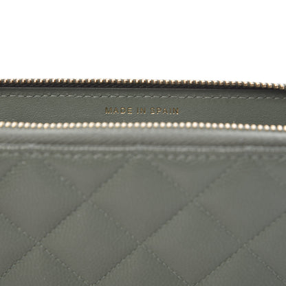 Chanel Iridescent Caviar Quilted Medium Zip Around Wallet Light Green 7 of 9