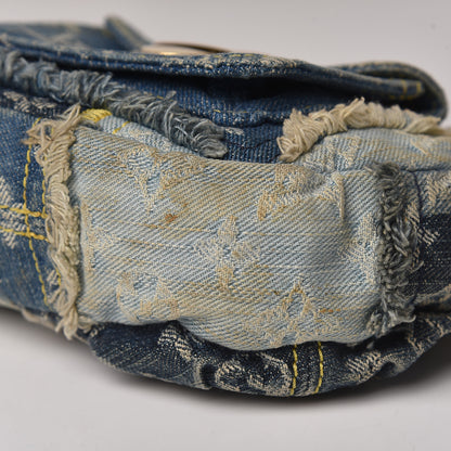 Louis Vuitton Denim Patchwork Pouchy Blue 10 of 13