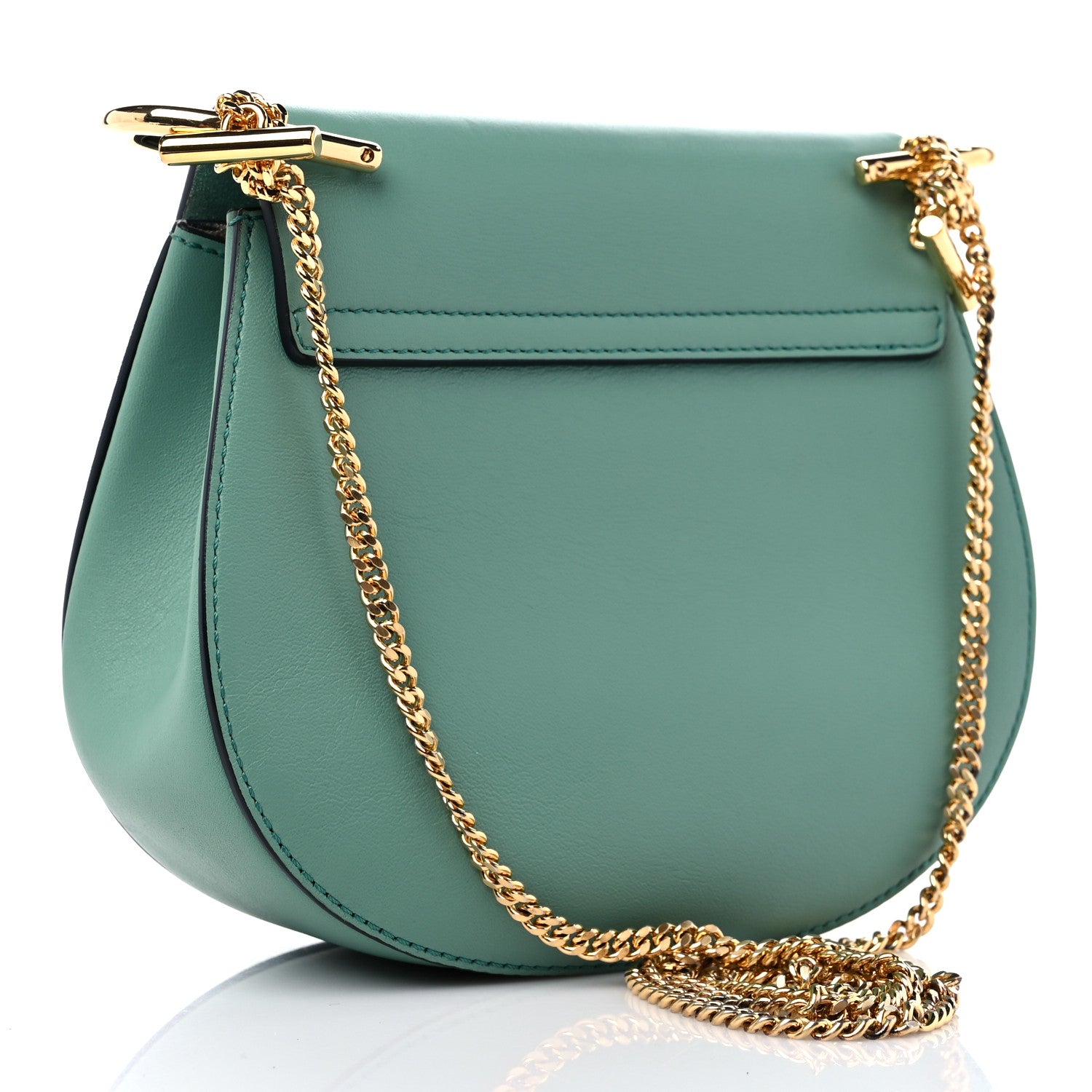 Chloe Suede Smooth Calfskin Drew Shoulder Bag Happy Green 3 of 8