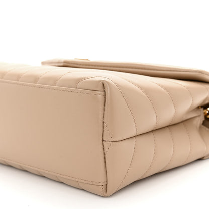 Saint Laurent Calfskin Y Quilted Monogram Small Loulou Chain Satchel Dark Beige 9 of 10