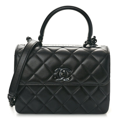 Chanel Lambskin Quilted Mini Trendy CC Dual Handle Flap Bag So Black 1 of 9