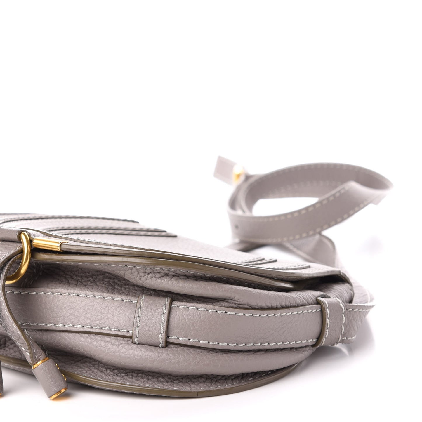 Calfskin Mini Marcie Round Crossbody Bag Cashmere Grey