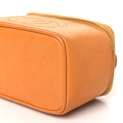 Chanel Caviar Vanity Cosmetic Case Orange 10 of 12