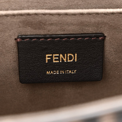 Fendi Vitello Century F is Fendi Bi-Color FF 1974 Embossed Kan I Shoulder Bag Fragola Maya Black 6 of 12