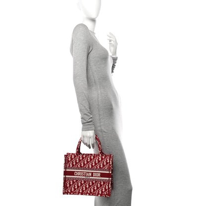 Christian Dior Oblique Small Book Tote Burgundy Multicolor 3 of 10