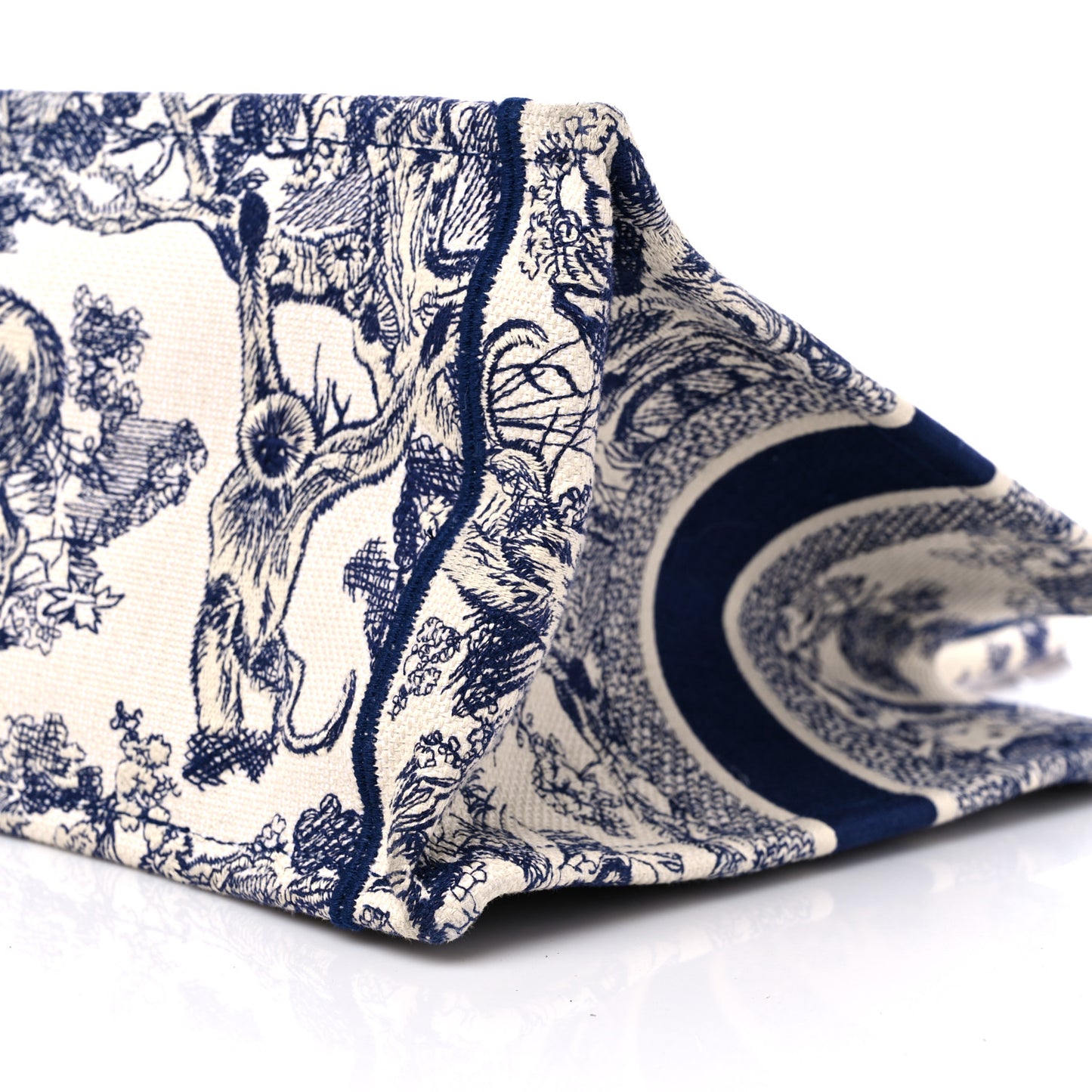 Canvas Embroidered Medium Dioriviera Toile De Jouy Book Tote Blue