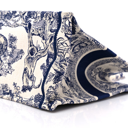Christian Dior Canvas Embroidered Medium Dioriviera Toile De Jouy Book Tote Blue 9 of 13