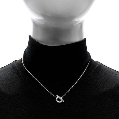 Hermes 18K White Gold Diamond Finesse Pendant Necklace 2 of 5