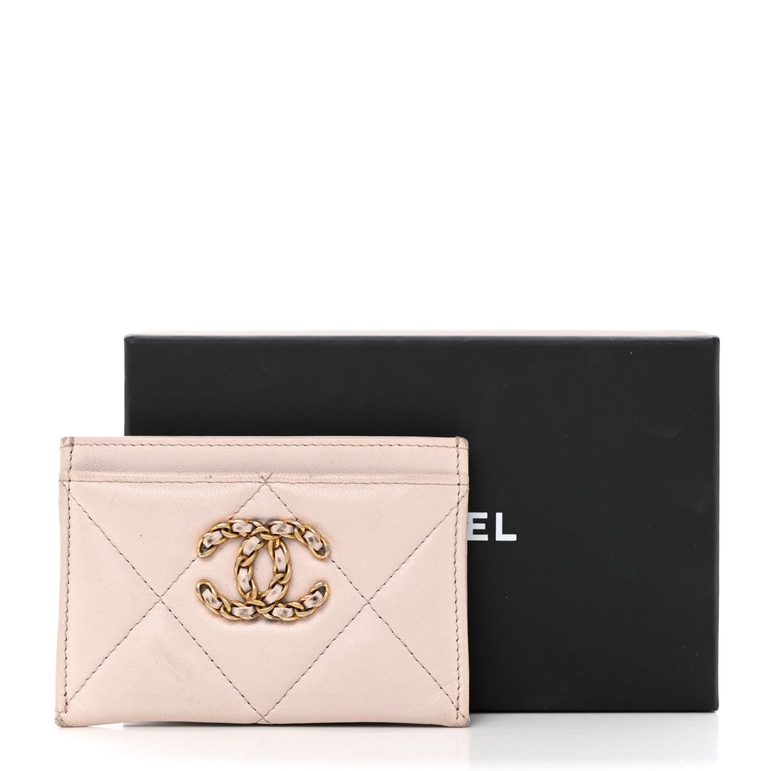 Chanel Lambskin Quilted Chanel 19 Card Holder Light Pink 12 of 12