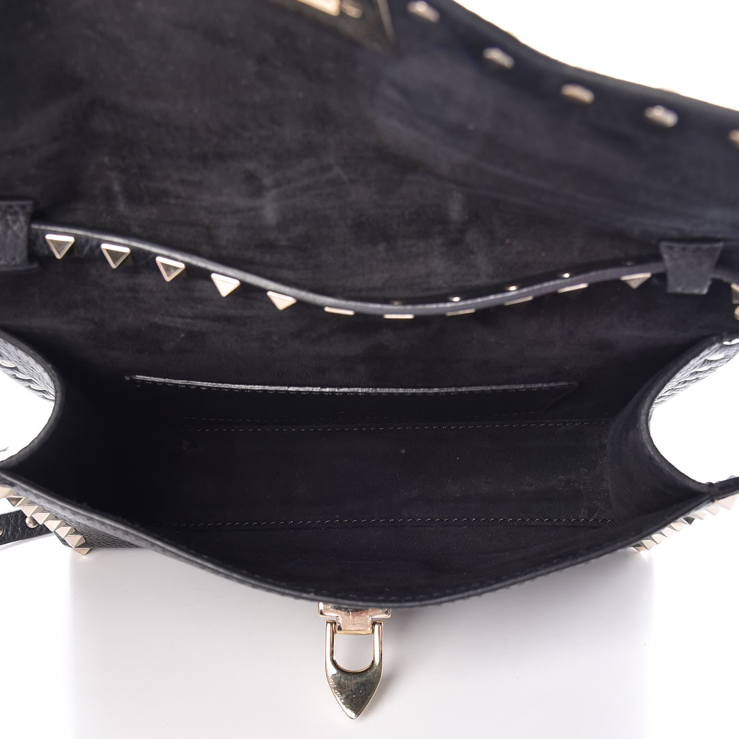 Valentino Garavani Pebbled Calfskin Medium Rockstud Flip Lock Crossbody Bag Black 7 of 11