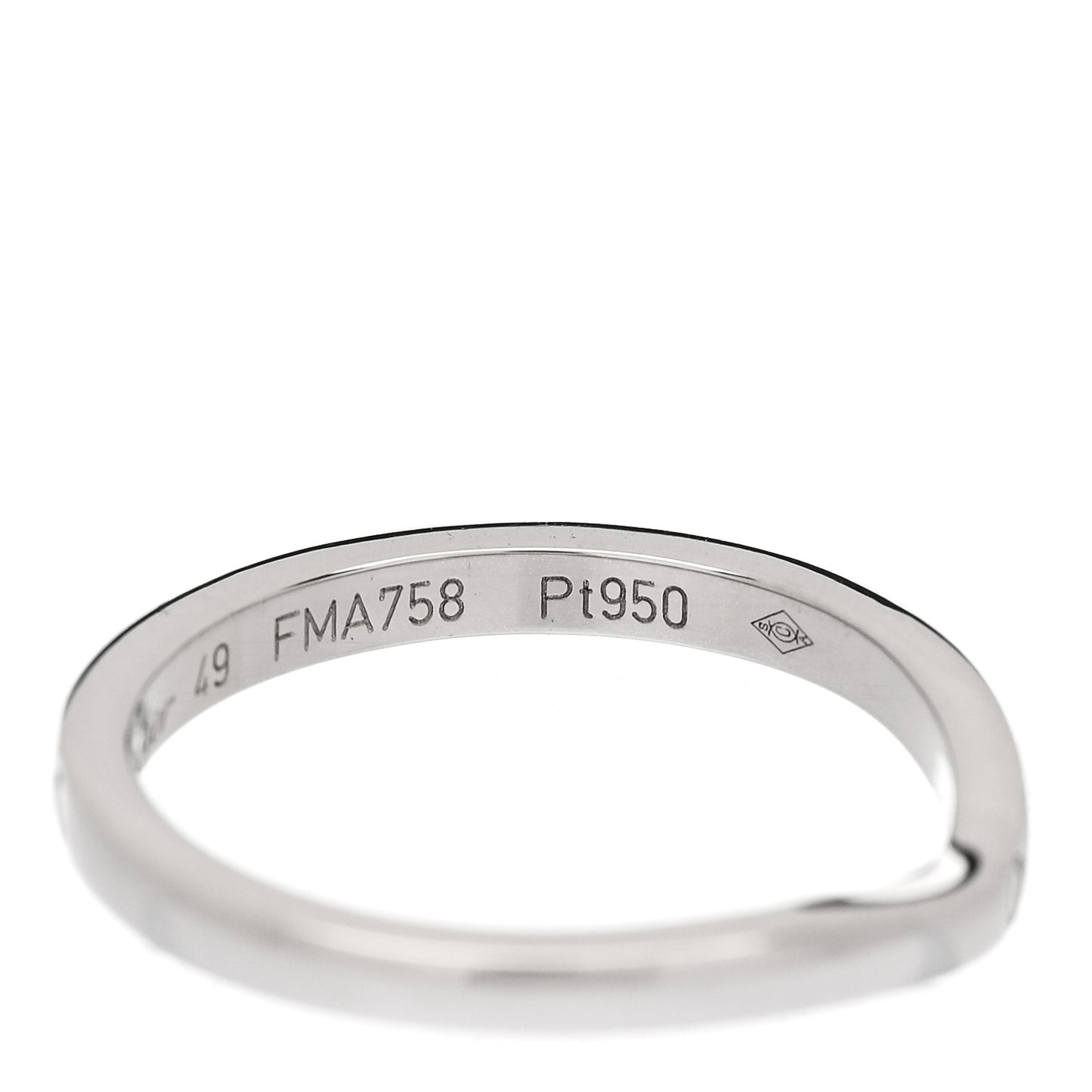 Platinum 3 Diamond Ballerine Wedding Band Ring 49 4.75