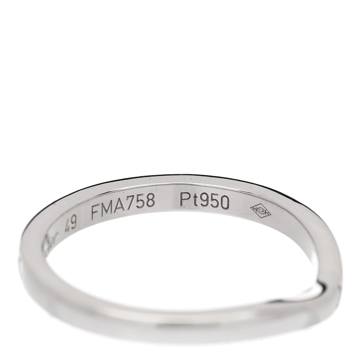 Cartier Platinum 3 Diamond Ballerine Wedding Band Ring 49 4.75 5 of 5
