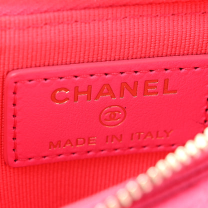 Chanel Caviar Quilted Flap Zip Card Holder Dark Pink 6 of 10