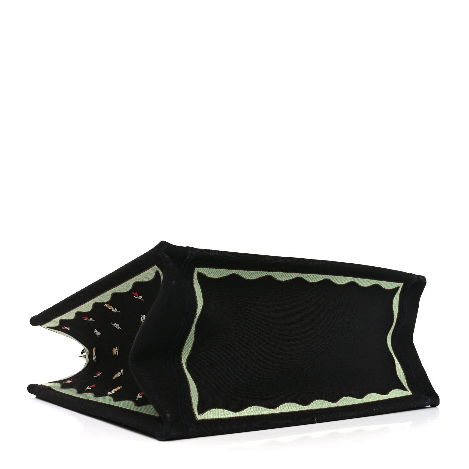 Christian Dior Canvas Embroidered Medium Dioramour Revolution Flowers Book Tote With Strap Black Multicolor 4 of 9
