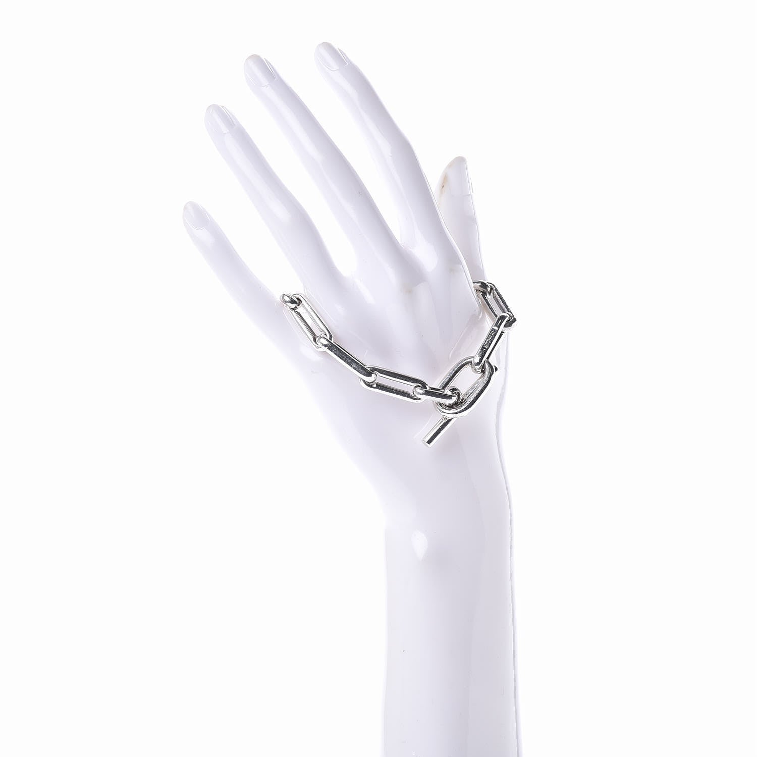 Hermes Sterling Silver Oval Link Toggle Bracelet 2 of 6