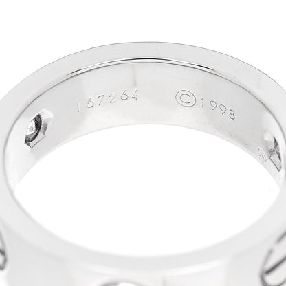 Cartier 18K White Gold 3 Diamond 5.5mm LOVE Ring 49 5 5 of 5