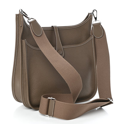 Hermes Taurillon Clemence Evelyne III PM Etoupe 3 of 8