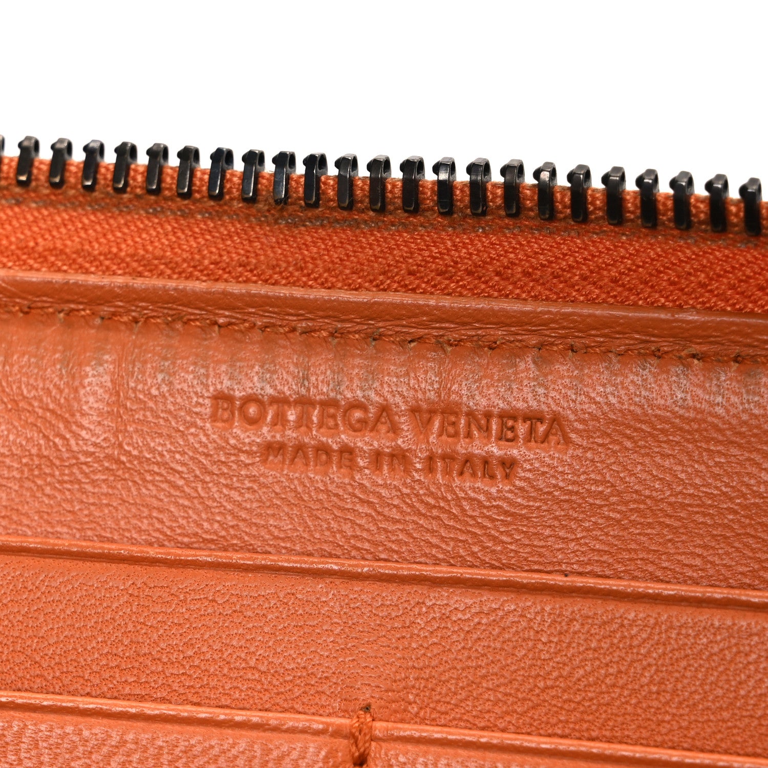Bottega Veneta Nappa Intrecciato Zip Around Wallet Orange 6 of 9