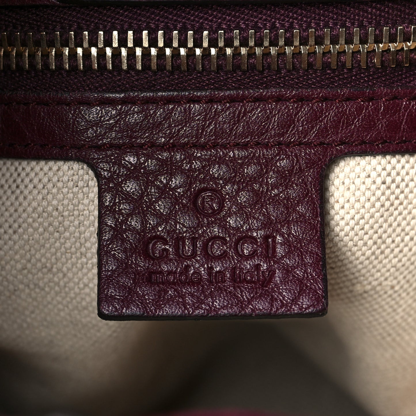 Calfskin Small Bamboo Shopper Tote Burgundy