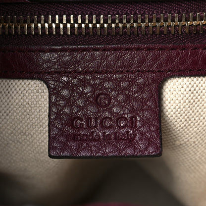 Gucci Calfskin Small Bamboo Shopper Tote Burgundy 6 of 10