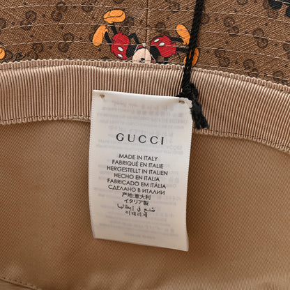 Gucci X DISNEY Mini Vintage GG Supreme Monogram Mickey Mouse Trent Bucket Hat L Beige Ebony Yellow 9 of 11