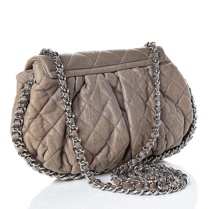 Chanel Washed Lambskin Quilted Medium Chain Around Messenger Taupe 3 of 24