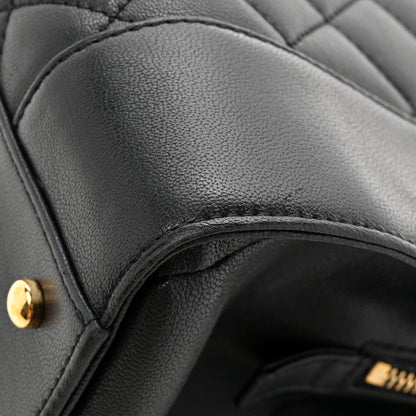 Chanel Sheepskin Quilted Mademoiselle Vintage Shopping Tote Black 14 of 17