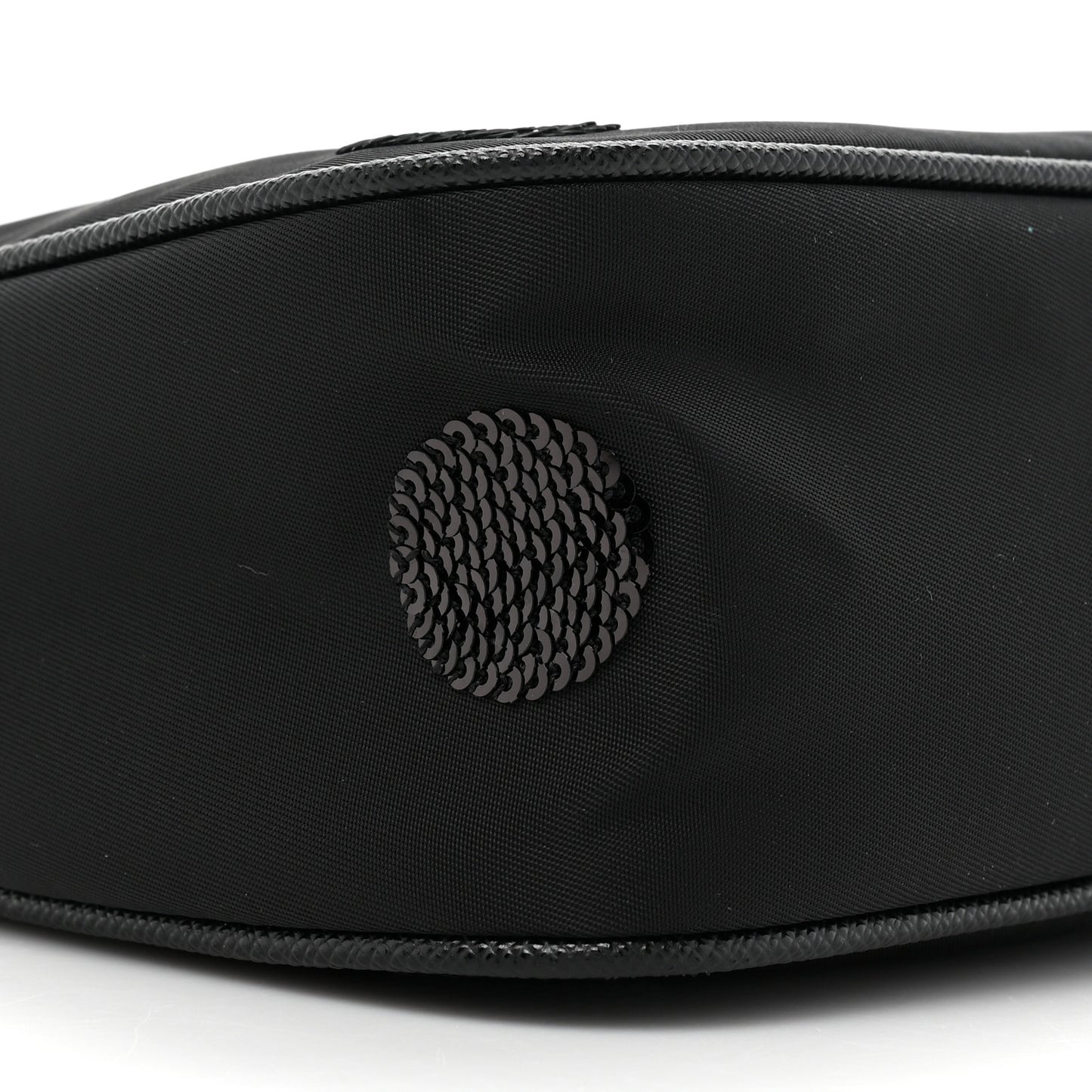 Nylon Sequin Embellished Polka Dot Re-Edition 2005 Shoulder Bag Black