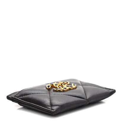 Chanel Lambskin Quilted Chanel 19 Card Holder Dark Brown 3 of 7