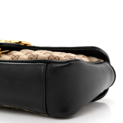 Gucci Monogram Matelasse Diagonal Small GG Marmont Shoulder Bag Beige Black 10 of 10