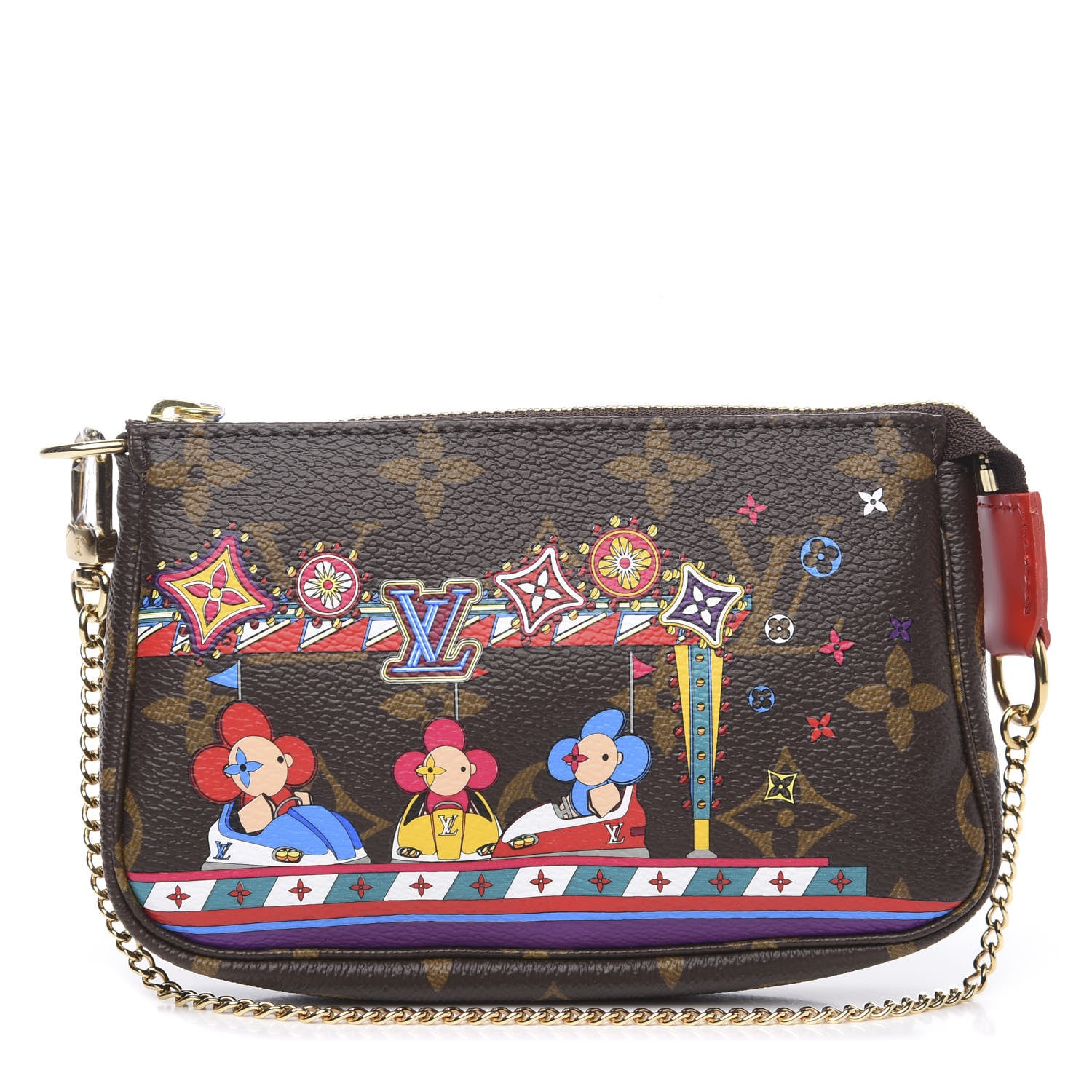 Louis Vuitton Monogram 2020 Christmas Animation Bumper Cars Mini Pochette Accessories Coquelicot 1 of 8