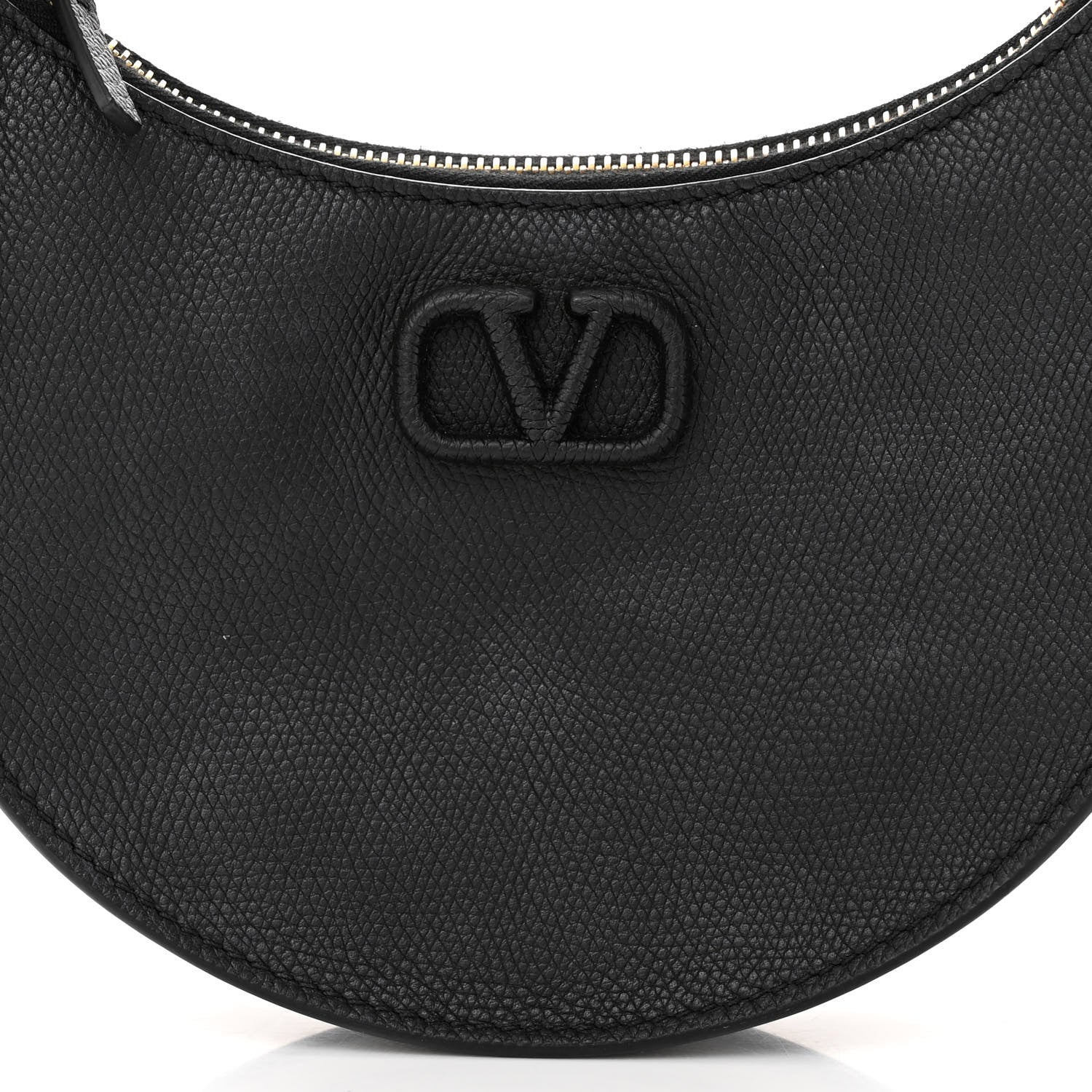 Valentino Garavani Grainy Calfskin Mini Vlogo Hobo Bag Black 8 of 11