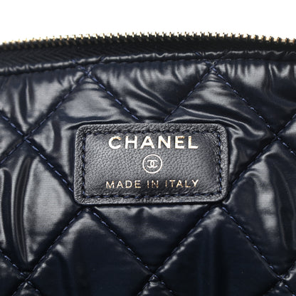 Chanel Lambskin Quilted Large Cosmetic Case Navy 6 of 7