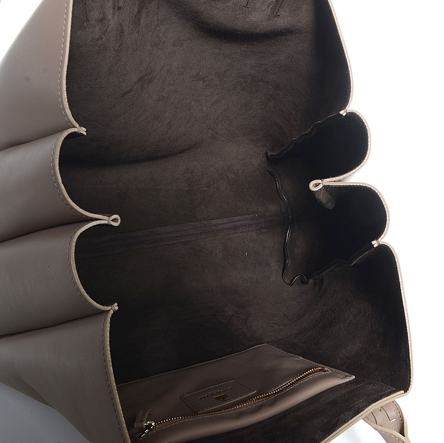 Calfskin Fringe Shopping Tote Beige