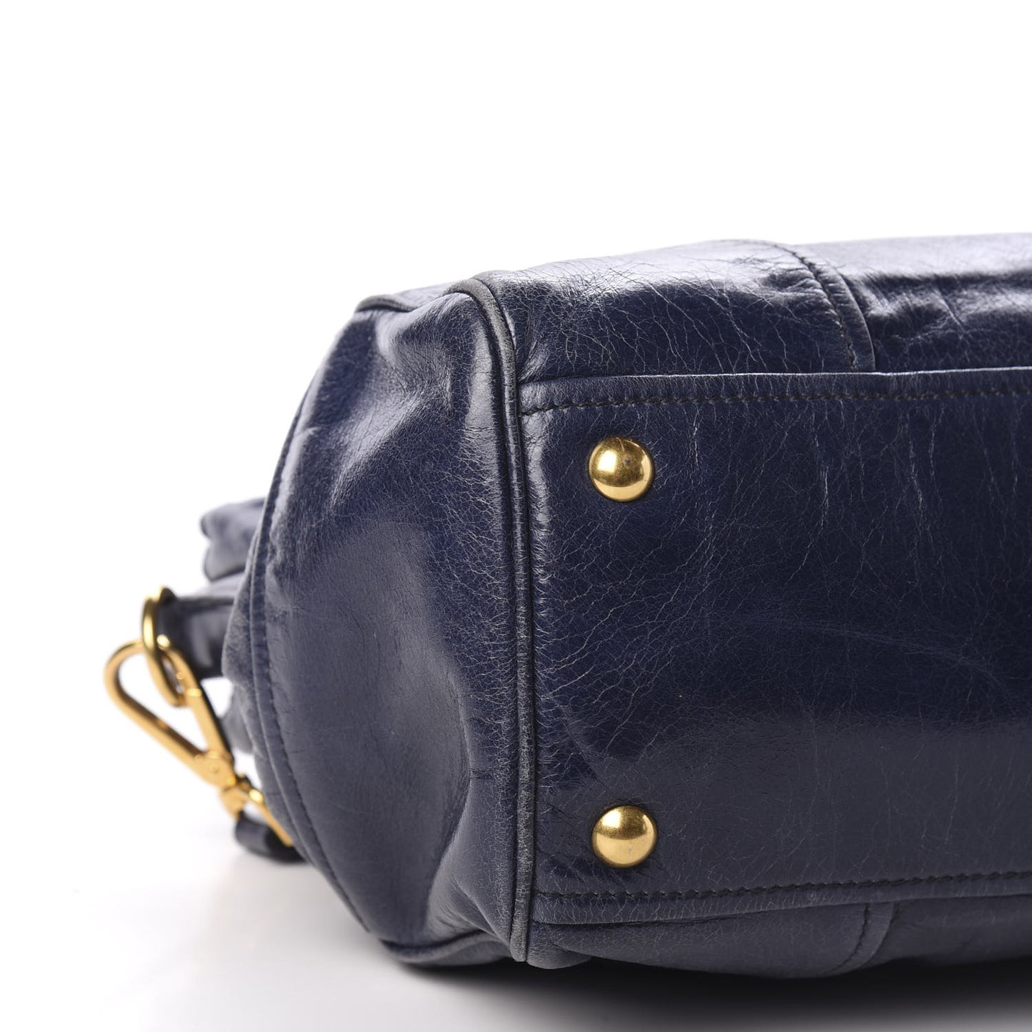 Vitello Shine Top Handle Satchel Bleuette