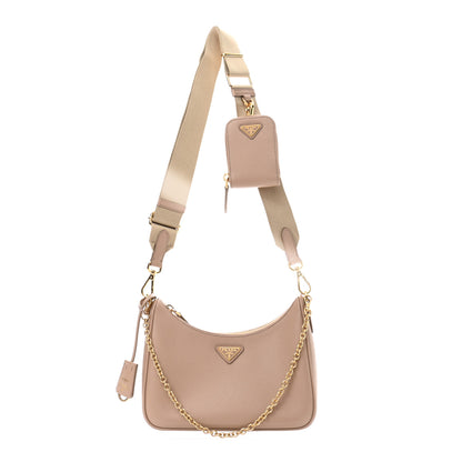 Prada Saffiano Re-Edition 2005 Shoulder Bag Cammeo Beige 1 of 13