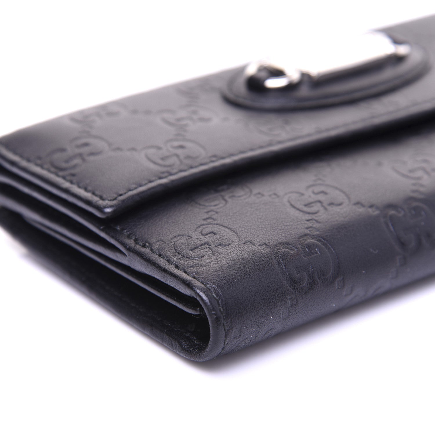 Gucci Guccissima Punch Continental Flap Wallet Black 7 of 17