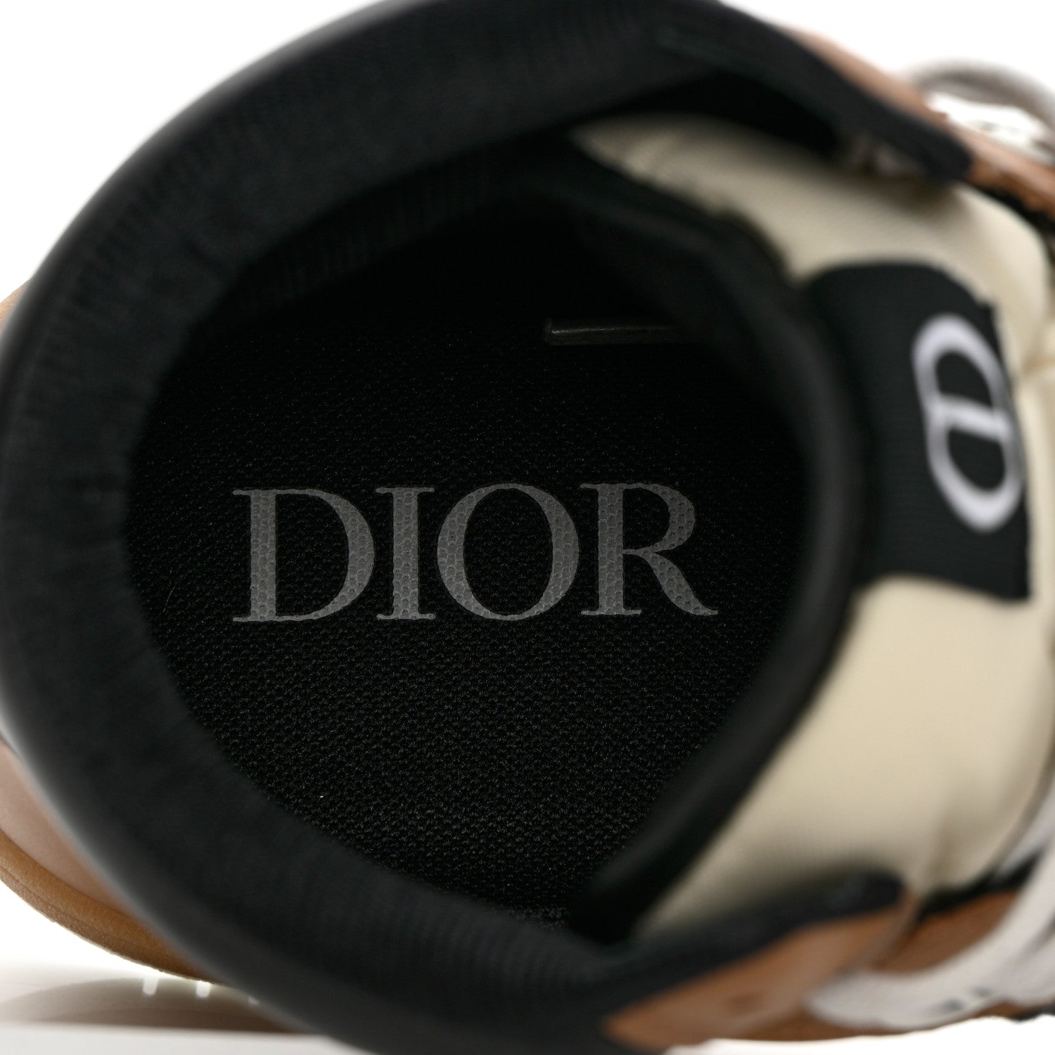 Christian Dior Smooth Calfskin Jacquard Oblique Mens B27 High Top Sneakers 45 Coffee Cream Black 7 of 9