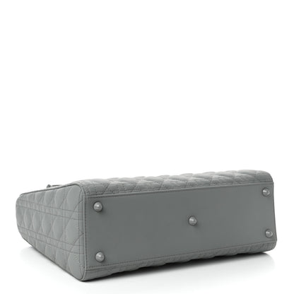 Christian Dior Ultra Matte Calfskin Cannage Large Lady Dior Grey Stone 3 of 4