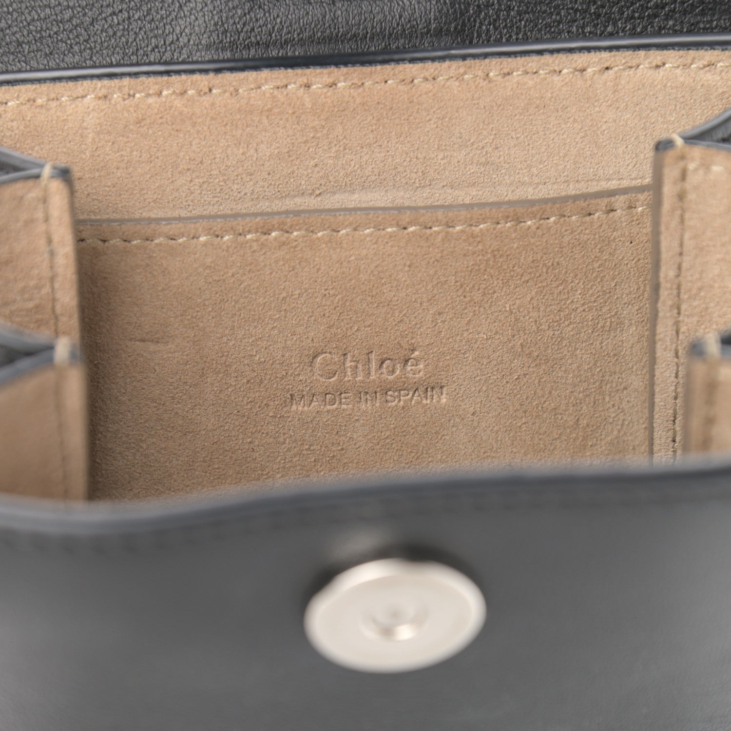 Chloe Suede Calfskin Mini Faye Bracelet Bag Black 6 of 10