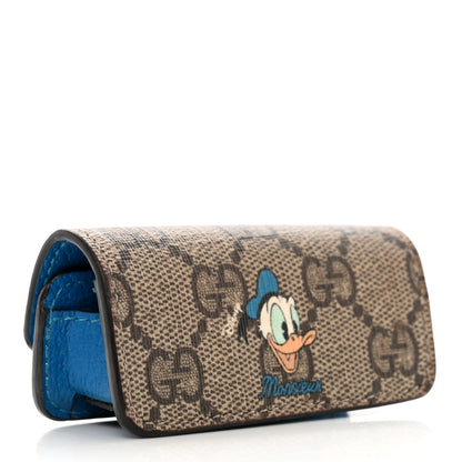 Gucci X DISNEY GG Supreme Monogram Donald Duck Lipstick Holder Bag Beige Ebony Blue 3 of 7