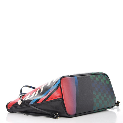 Louis Vuitton Damier Race Neverfull MM Noir Rouge 5 of 9