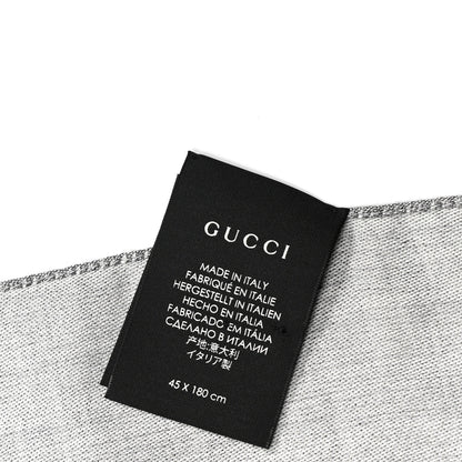 Gucci Wool Silk GG Monogram GGNat Scarf Lead 5 of 5