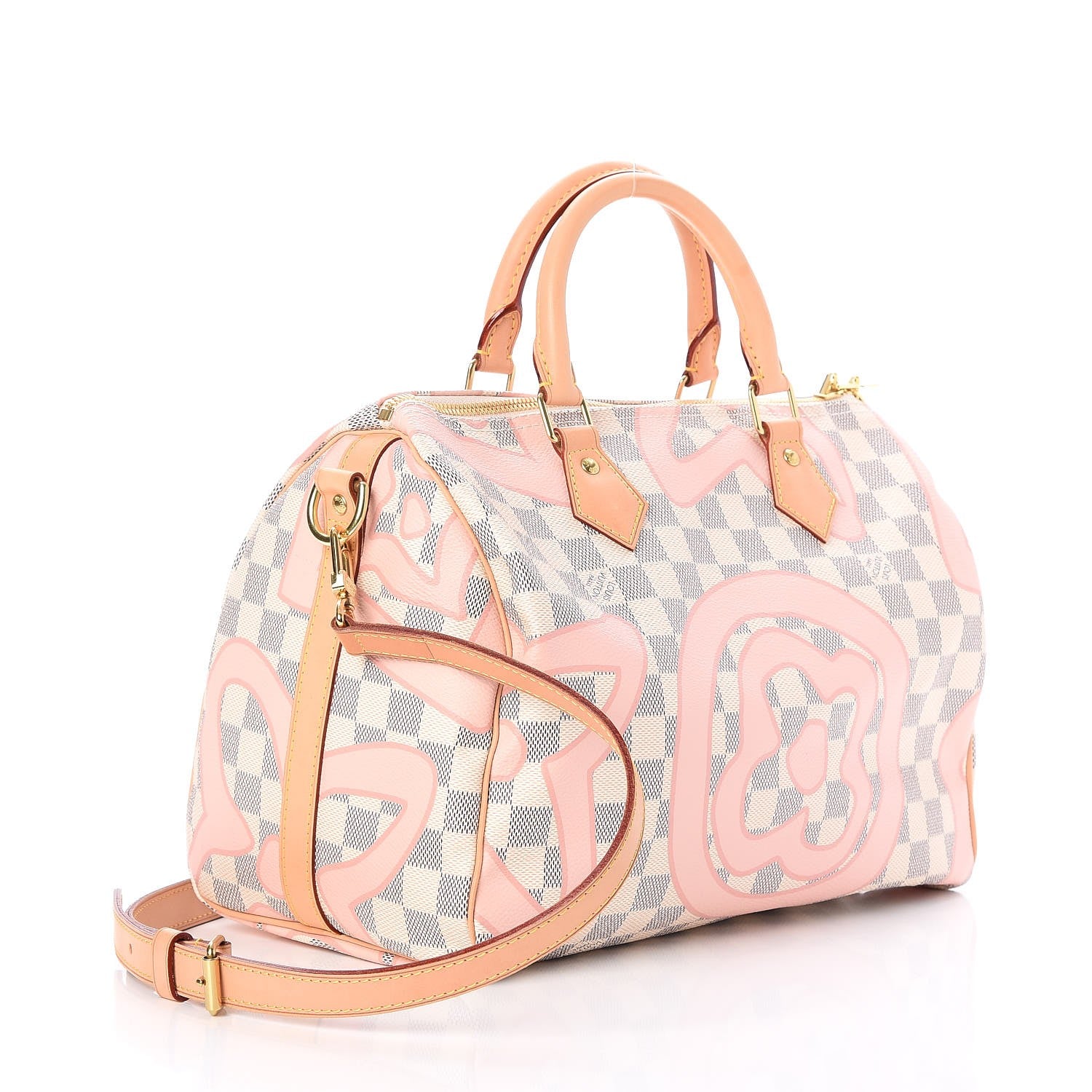 Louis Vuitton Damier Azur Tahitienne Speedy Bandouliere 30 Rose Ballerine 3 of 8
