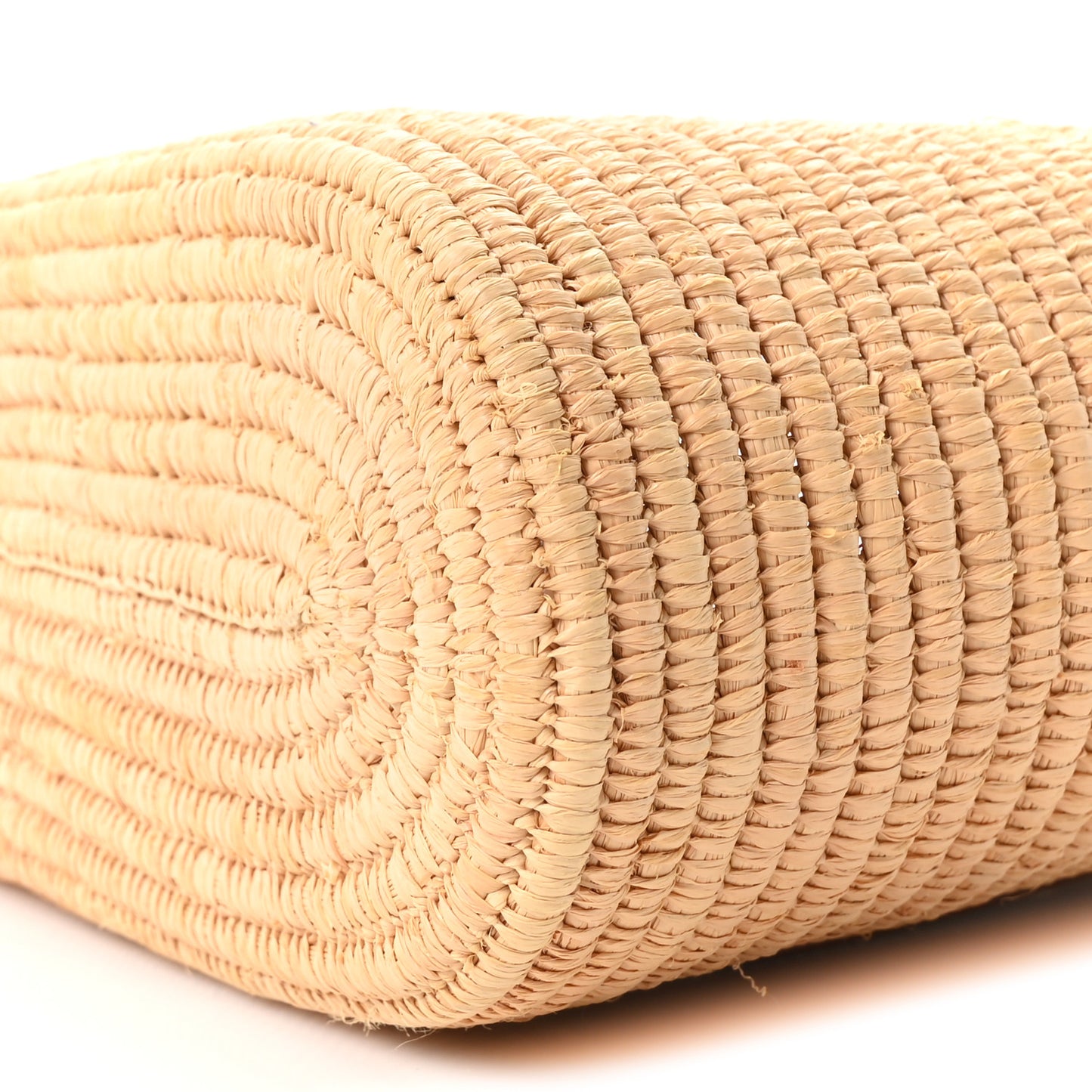 Raffia Square Small Basket Tote Bag Natural White