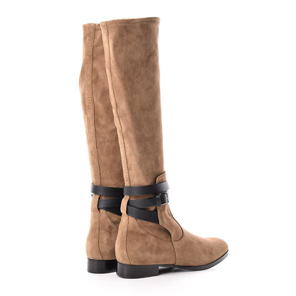 Hermes Suede Belted Boots 37.5 Brown 4 of 8